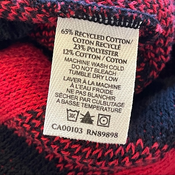 Buffalo Check Red and Black Cotton Country Slouchy Christmas Sweater Size L - Picture 8 of 11